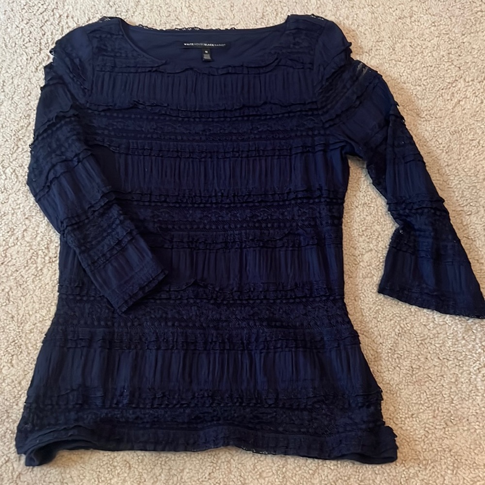 WHBM women’s 3/4 sleeve lace top